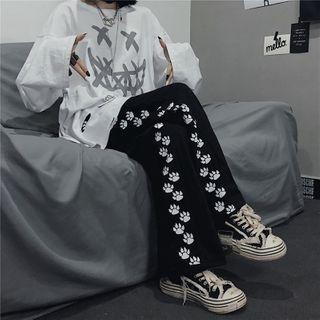 Paw Print Straight Leg Pants