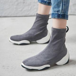Platform Velvet Ankle Boots