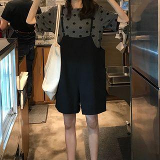 Elbow-sleeve Dotted T-shirt / Jumper Shorts