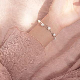 Sterling Silver Faux-pearl Bracelet