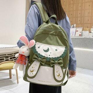 Crescent Embroidered Rabbit Ear Backpack