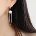 925 Sterling Silver Faux Pearl Dangle Earring 1 Pair - White Gold - One Size