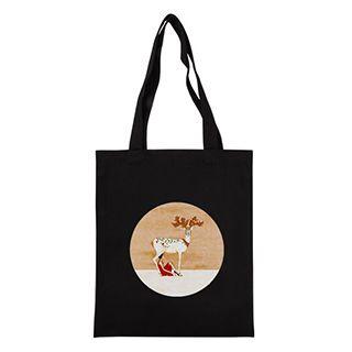 Deer Print Canvas Tote Bag