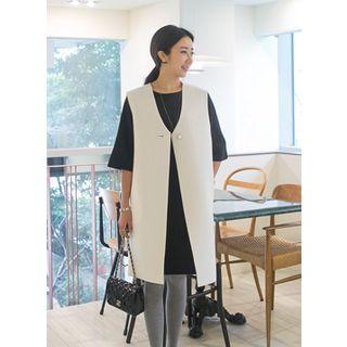 Faux-pearl Buttoned Vest