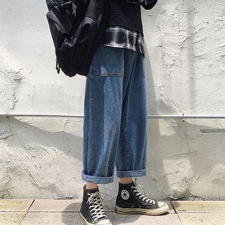 Wide-leg Double Pocketed Jeans