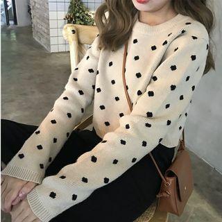 Dot Cropped Sweater