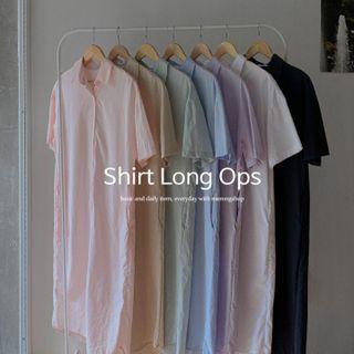 Short-sleeve Long Boxy Shirtdress