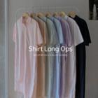 Short-sleeve Long Boxy Shirtdress