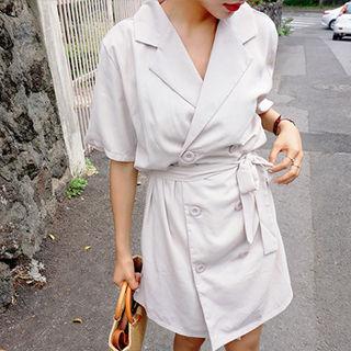 Double-breasted Minidress With Sash