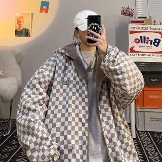 Long-sleeve Reversible Checkerboard Padded Coat
