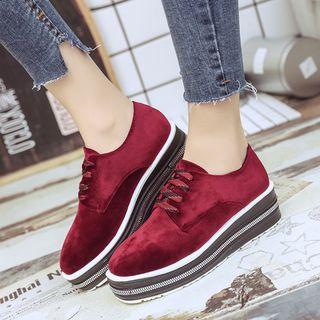 Velvet Platform Lace Ups