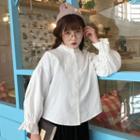Frill Trim Balloon-sleeve Blouse