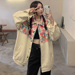 Floral Panel Button Jacket