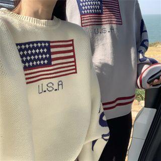 Lettering Pattern Sweater