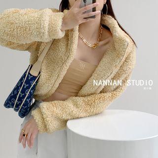Tie-dyed Stand-collar Fleece Coat