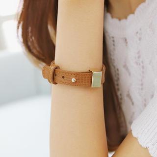 Faux Leather Belted Bracelet