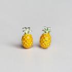 Pineapple Sterling Silver Earring 1 Pair - Yellow - One Size
