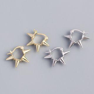 Sterling Silver Studded Mini Hoop Earring