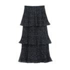 Printed Layered Midi Skirt