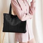 Faux-leather Tote Bag Black - One Size