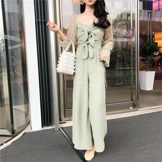 Set: Lace Bolero + Lace-up Jumpsuit