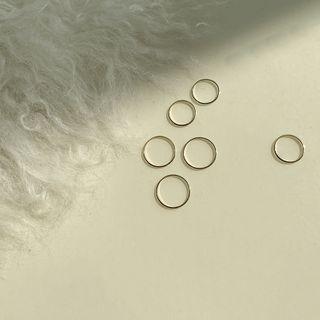 Skinny Band Ring Set (6 Pcs) Gold - One Size