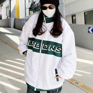 Color Panel Lettering Loose-fit Jacket