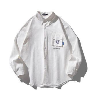 Lettering Front-pocket Shirt