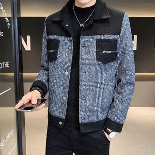Tweed Paneled Zip Jacket