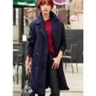 Double-breasted Wool Blend Long Coat