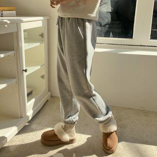 Drawcord Fleece-lined Jogger Pants