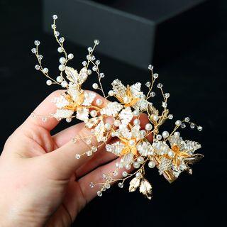 Wedding Bead Flower Hair Clip