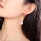 Retro Faux Pearl Resin Flower Dangle Earring