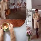 Scallop-edge Rib-knit Dress