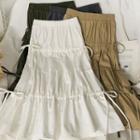 Ribbon-accent Midi Skirt In 5 Colors