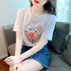 Tulip Heart Embroidered T-shirt