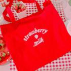 Strawberry Milk Lettering Cotton Shopper Bag