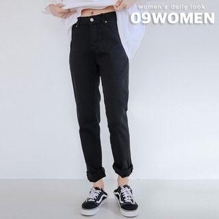 Plus Size Fray-hem Tapered Pants