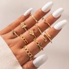 Set Of 10: Ring Set Of 10 - 18194 - Gold - One Size