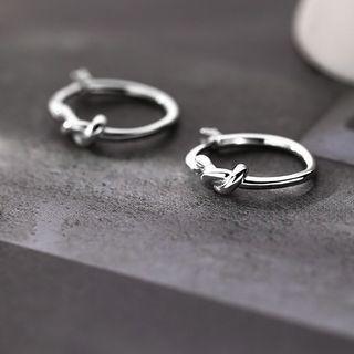 Knot Sterling Silver Hoop Earring 1 Pair - 925 Silver - Silver - One Size