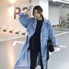 Buttoned Denim Trench Coat
