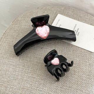 Heart Rhinestone Acetate Hair Clamp Hair Clamp