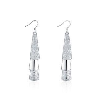 Fashion Geometric Triangle Earrings Silver - One Size
