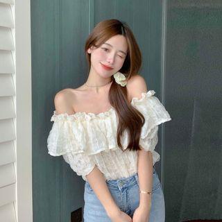 Ruffle Off-shoulder Lace Top