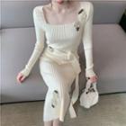 Knit Midi Bodycon Dress Almond - One Size