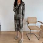 Mock Two Piece Striped Sweater Dress