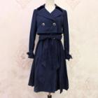 Set: Double Breasted Sleeveless Coatdress + Cropped Trench Jacket