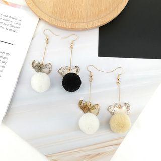 Cat Print Bobble Dangle Earring