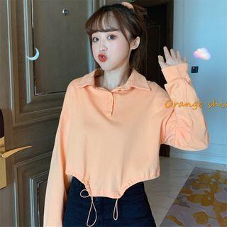 Drawstring Collared Pullover