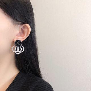 Flower Acrylic Faux Pearl Fringed Earring